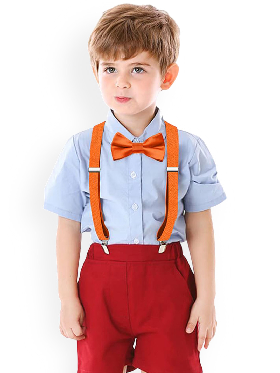 RR DESIGN Boys Adjustable Suspenders With Bow Tie