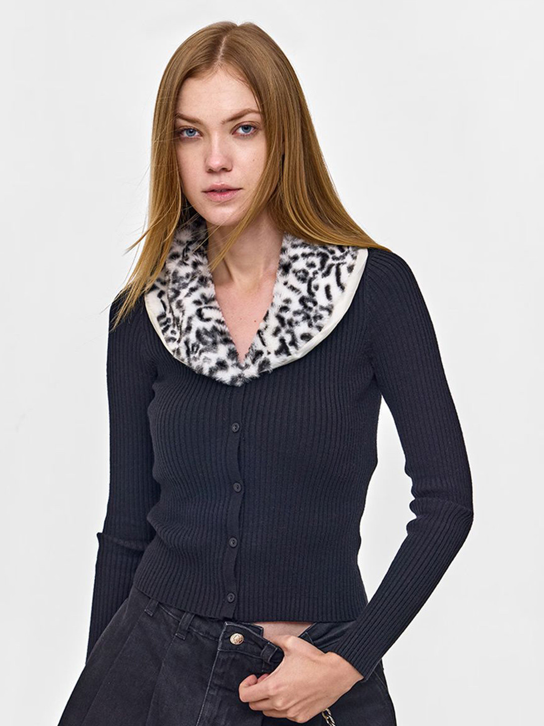 COVER STORY Women Solid Shawl Collar Cardigan