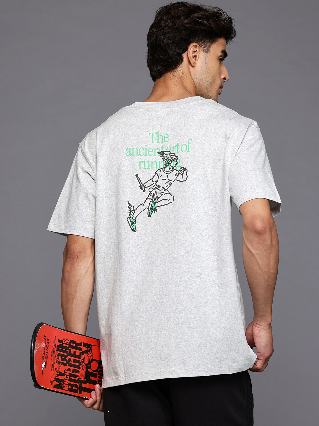 New Balance X Debut Baton Graphic Printed Drop-Sleeves Pure Cotton Relaxed Fit T-shirt