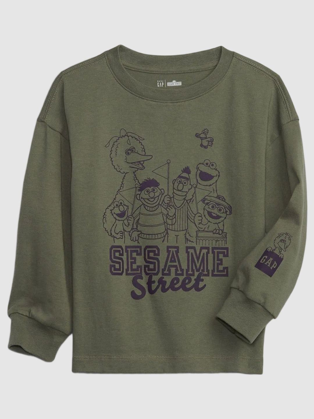 GAP Boys Sesame Street Printed Relaxed-Fit Pure Cotton Crew Neck Sweatshirt