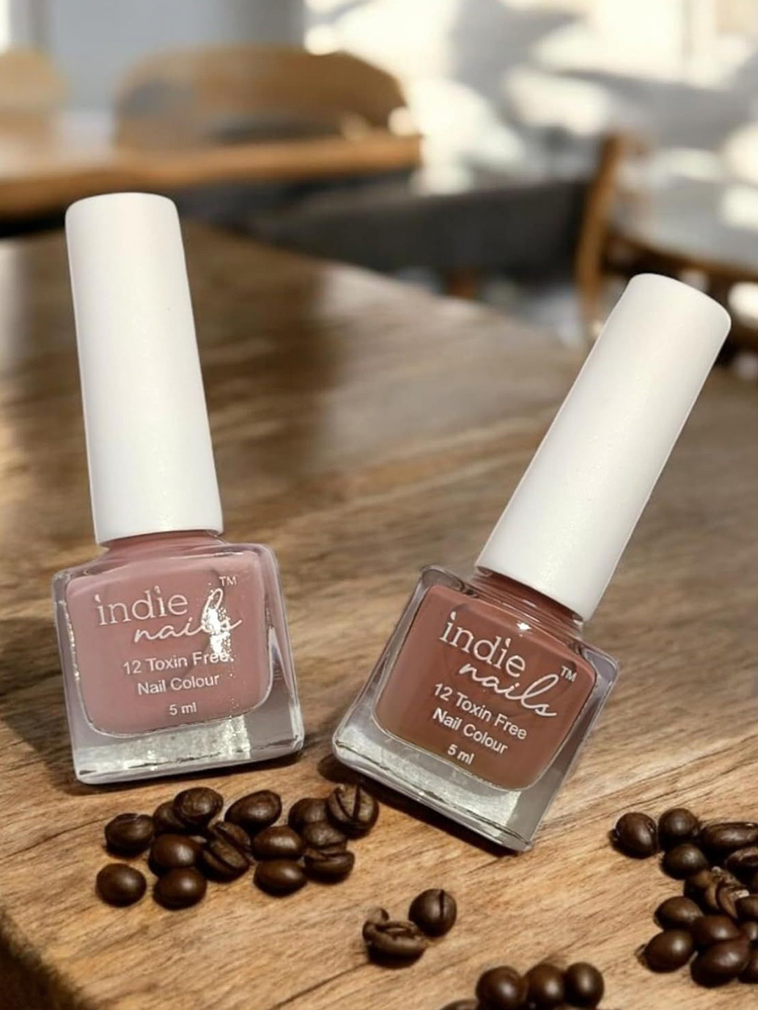 Indie Nails Set of 2 Brown & Beige Shades Nail Polish