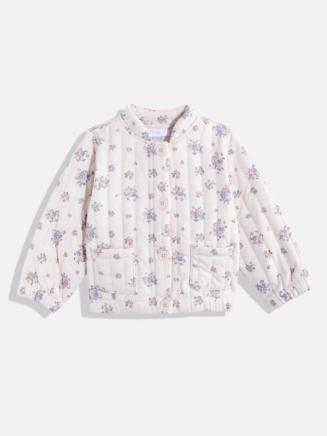 THE CHILDREN'S PLACE Girls Floral Print Quilted Jacket