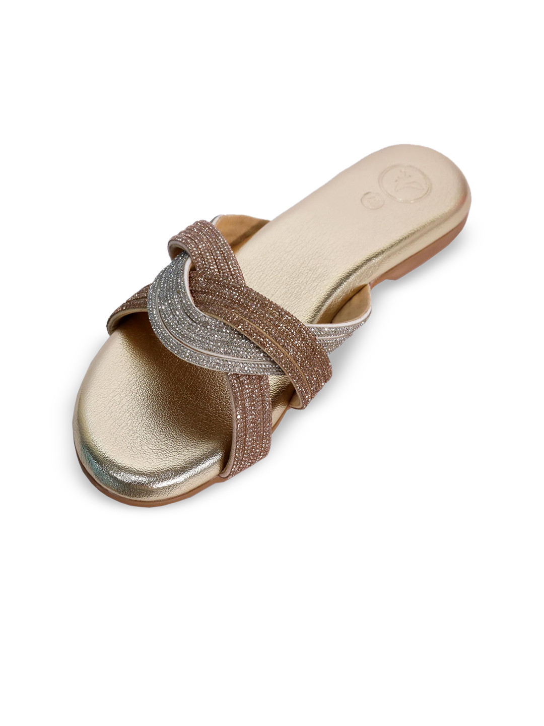 Sana K Luxurious Footwear Women Western Embellished Open Toe Flats