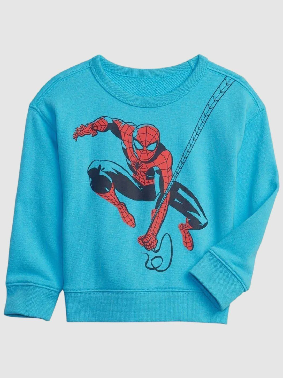 GAP Boys Blue Cotton Spider-Man Printed Round Neck Sweatshirt