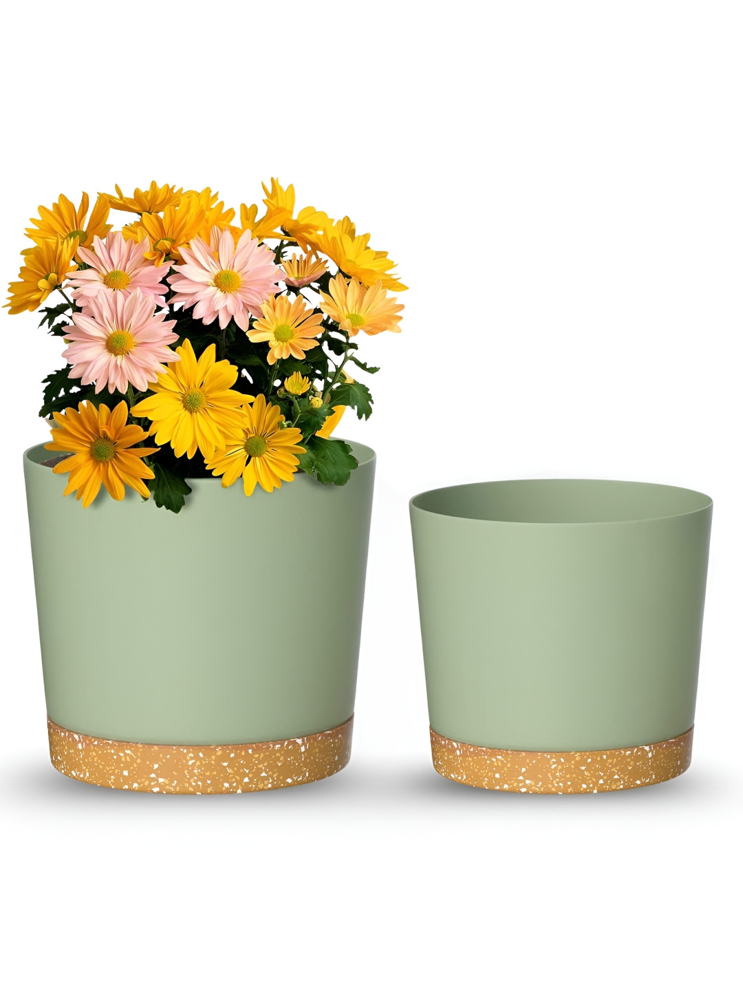 Ascension 2 Pieces Fluorescent Green & Brown Planters