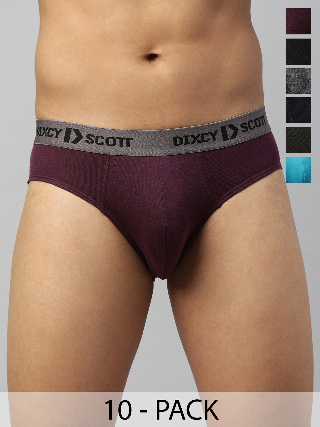 DIXCY SCOTT MAXIMUS Pack Of 10 Pure Cotton Basic Briefs MAXB03 SIZZLE-BRF-1/10