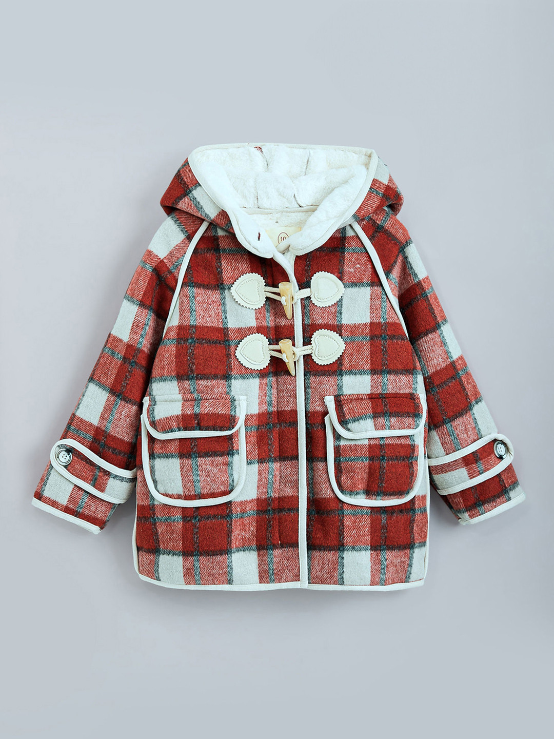 Hopscotch Girls Plaid Pattern Long Coat