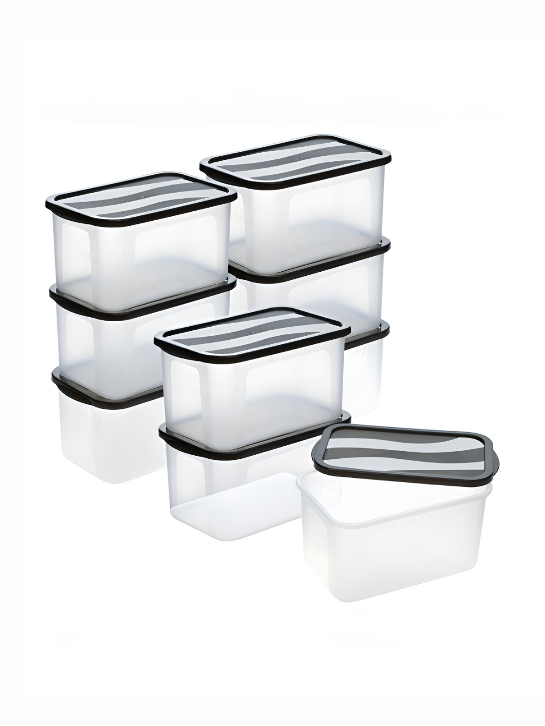 RUBOXA Black 9 Pieces Fridge Storage Containers