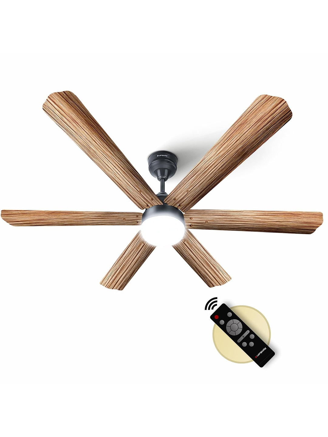 Longway LED Light 6 Blade 1200 mm Remote Control  BLDC Ceiling Fan