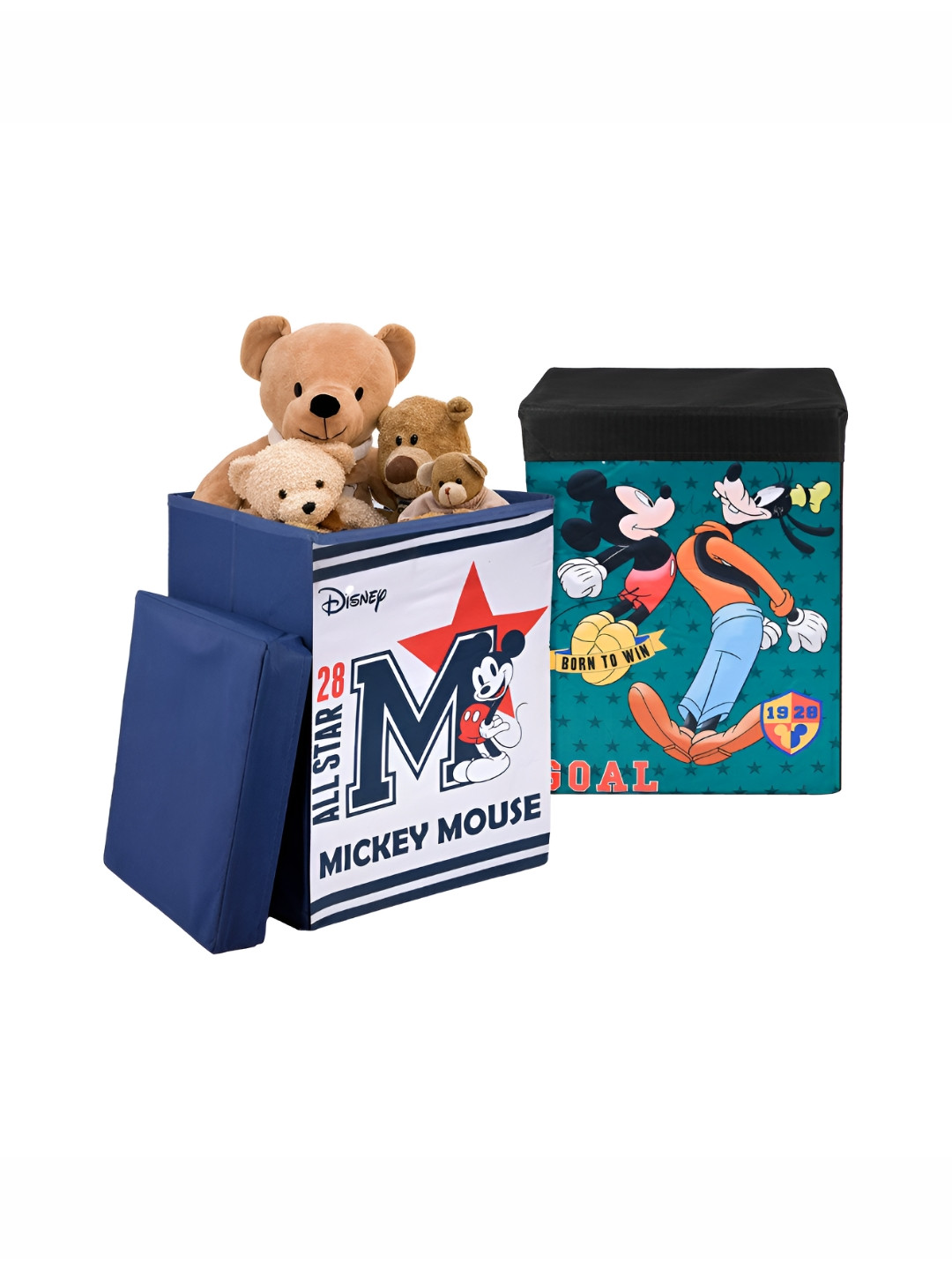 Aura Green & Black 2 Pcs Disney Toy Multi-Utility Organisers With Lid