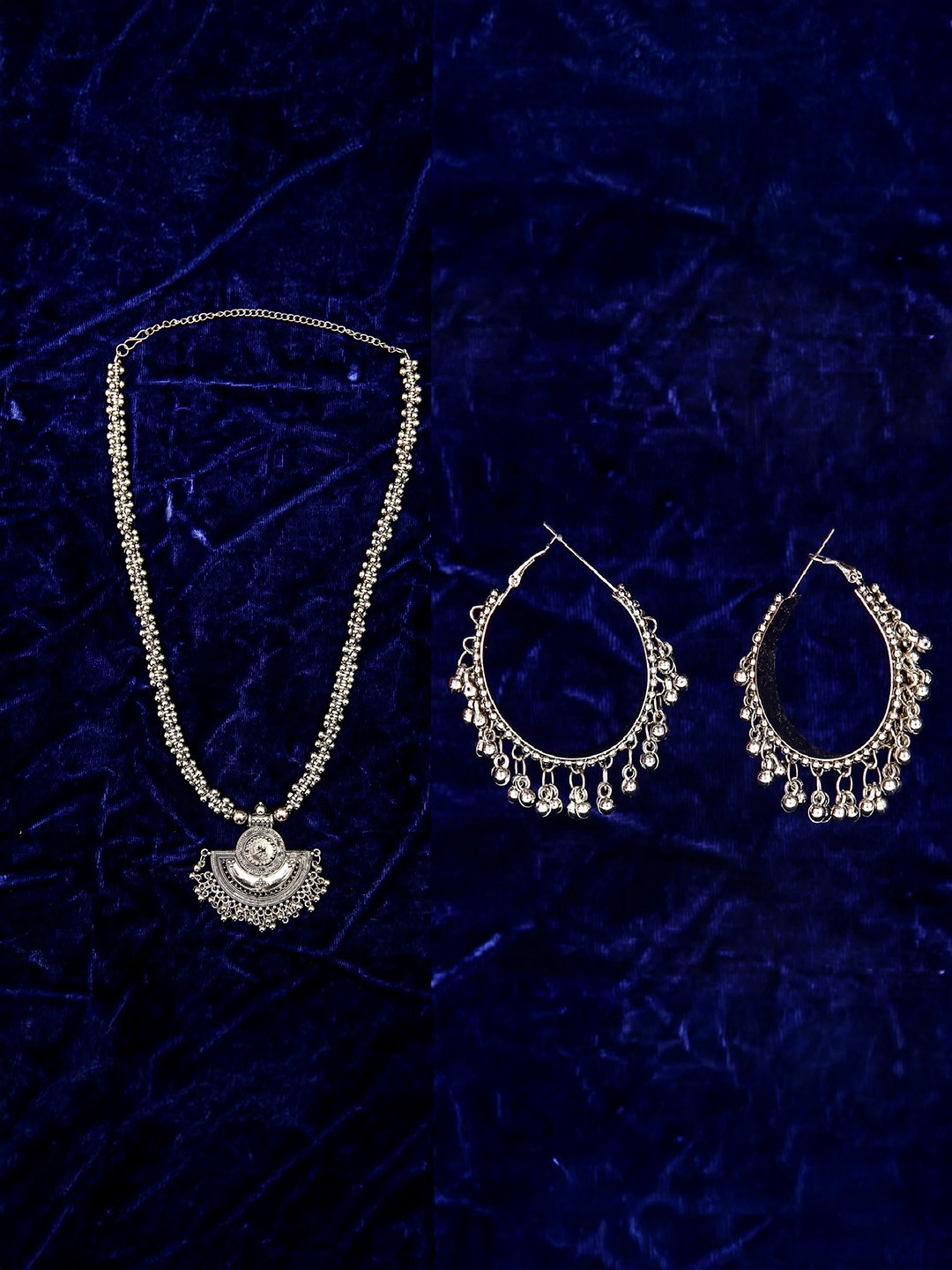 JUST JUNKIES Women Silver Drop Earrings