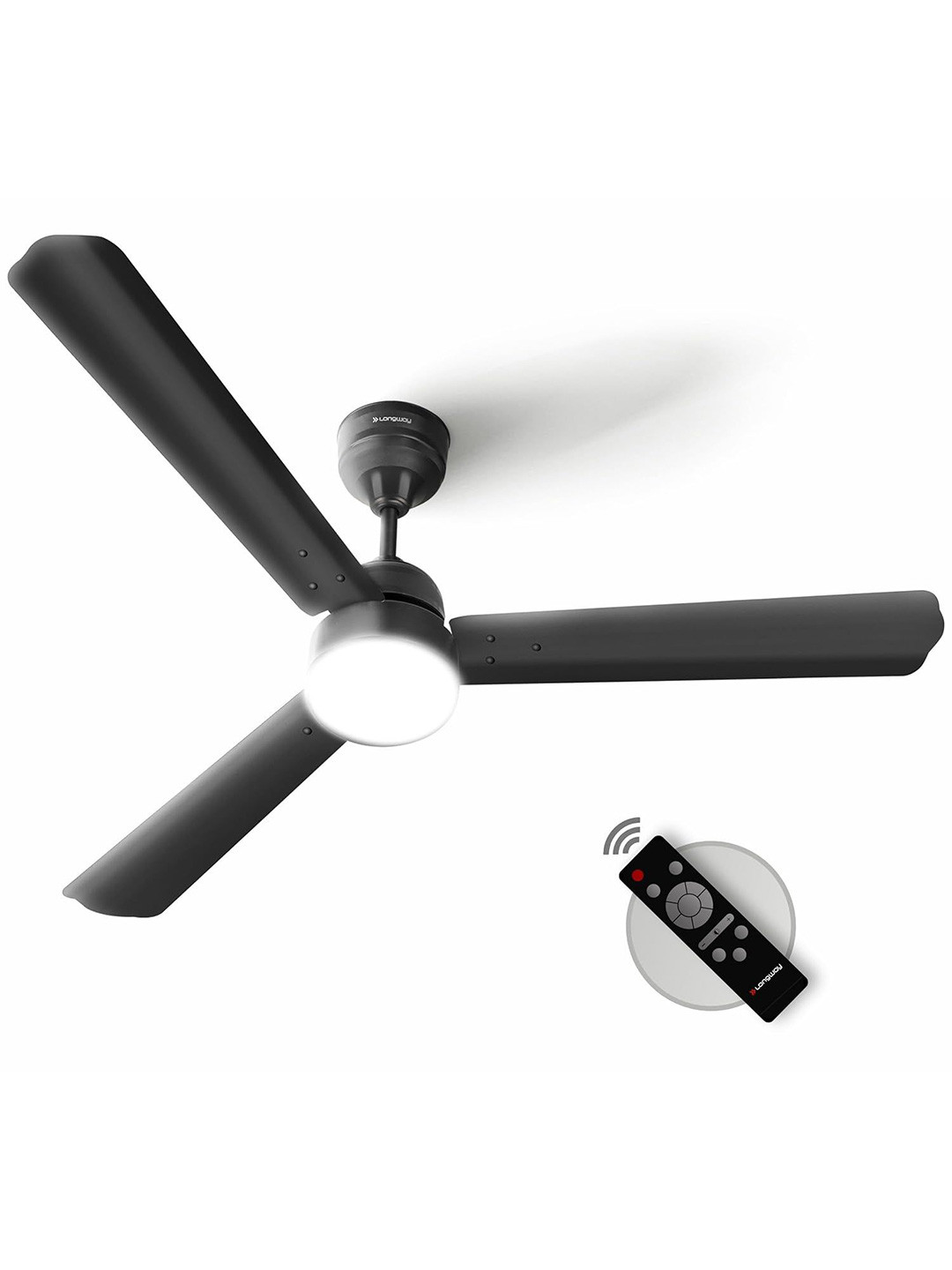 Longway Brown Luminair 1200 mm BLDC 3 Blade Ceiling Fan With Remote Control & LED Light