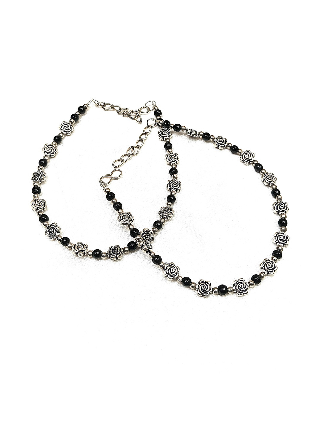 NIPSTec Women Pack Of 2 Balck Alloy Anklet
