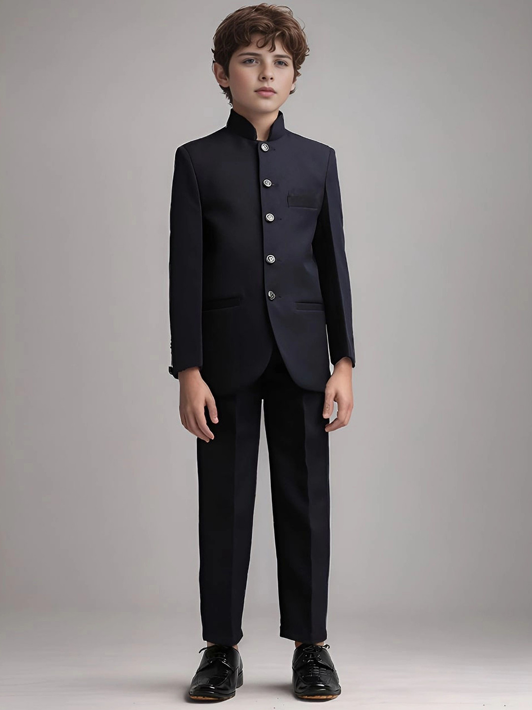 BAESD Boys Single-Breasted 2-Piece Jodhpuri Suit