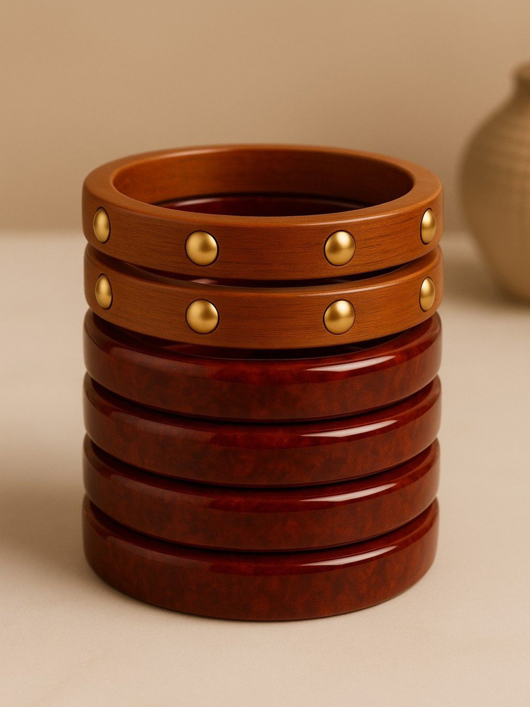 ATIBELLE Set Of 6 Round Shaped Bangles