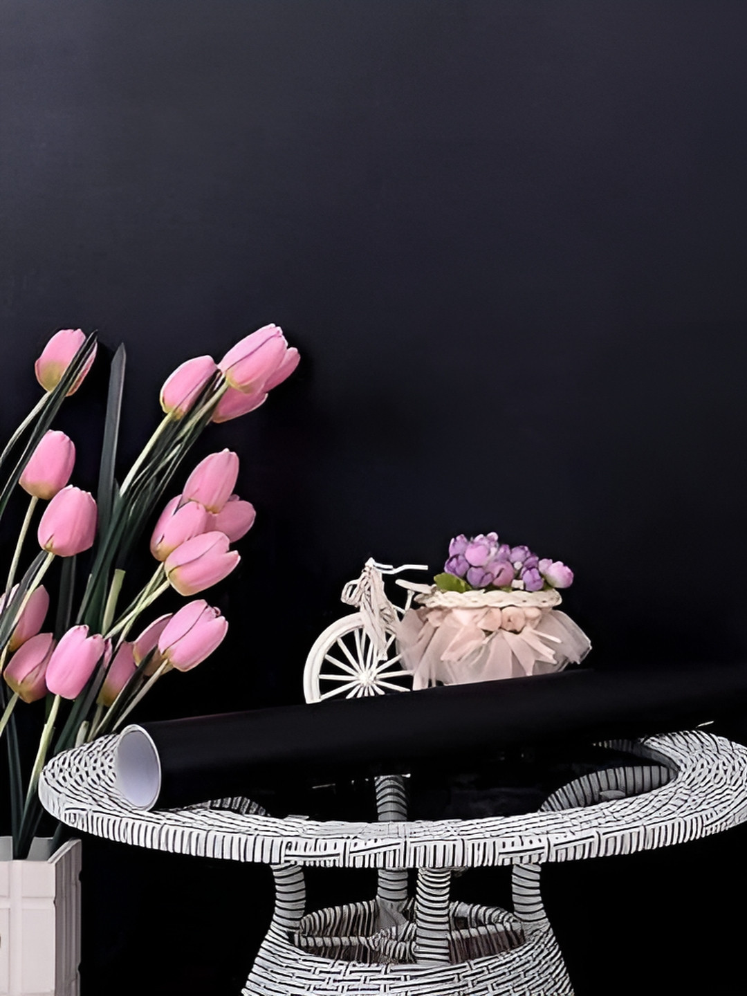 WOLPIN Black Waterproof Wallpaper