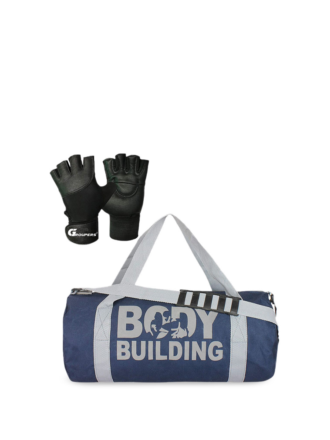 GROUPERS Small Foldable Gym Duffel Bag & Workout Gloves