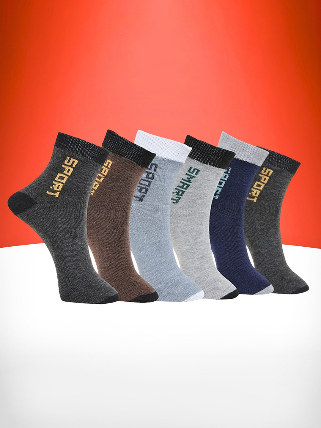 MJE Pack Of 6 Patterned Cotton Ankle Length Socks