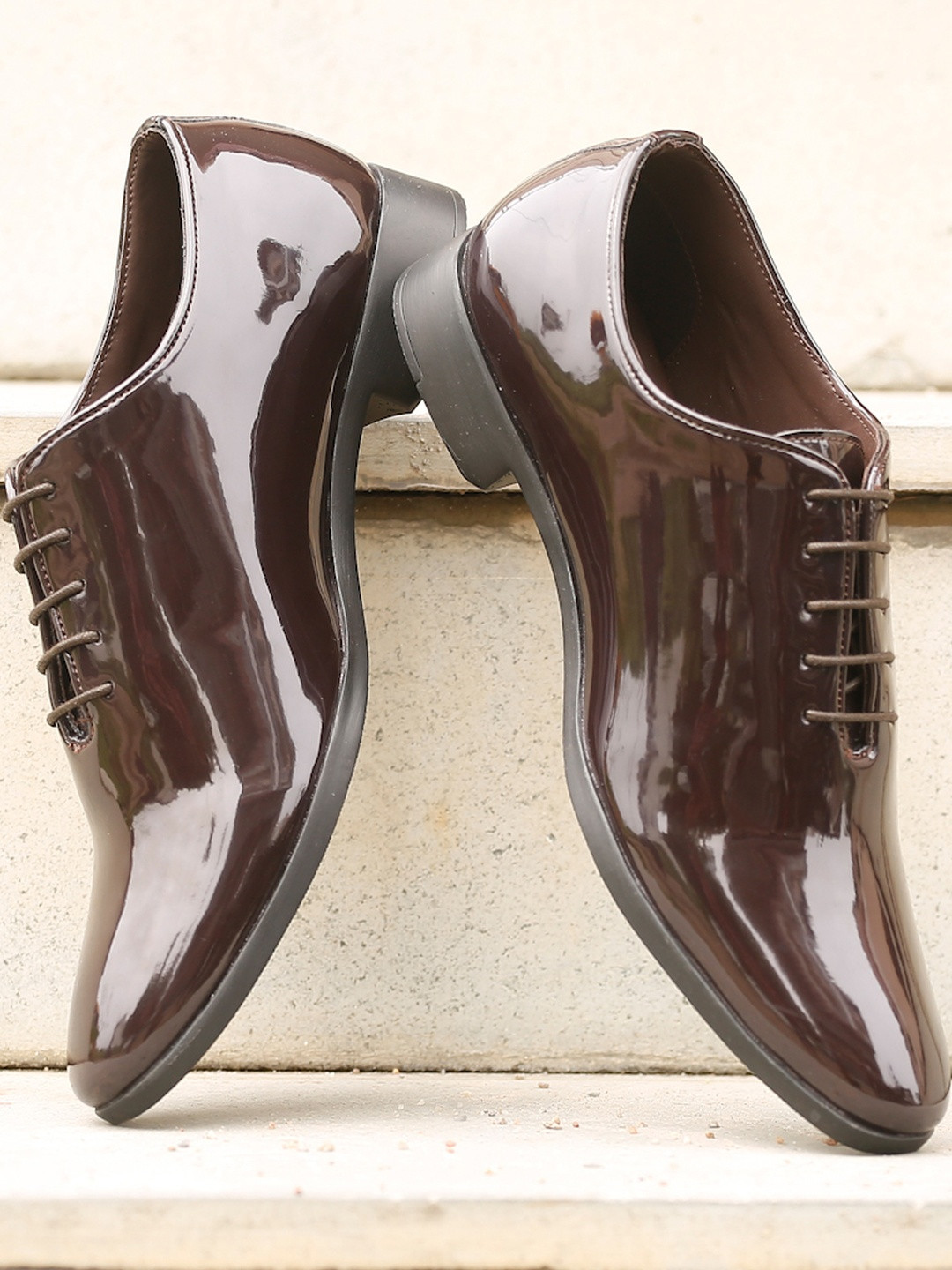 Kosher Men Brown Formal Leather Shoes