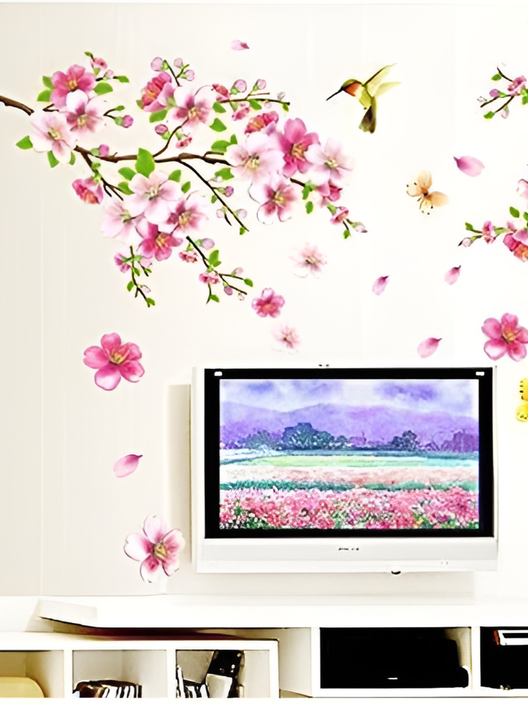 WOLPIN Pink & Green Floral Printed Wallpaper