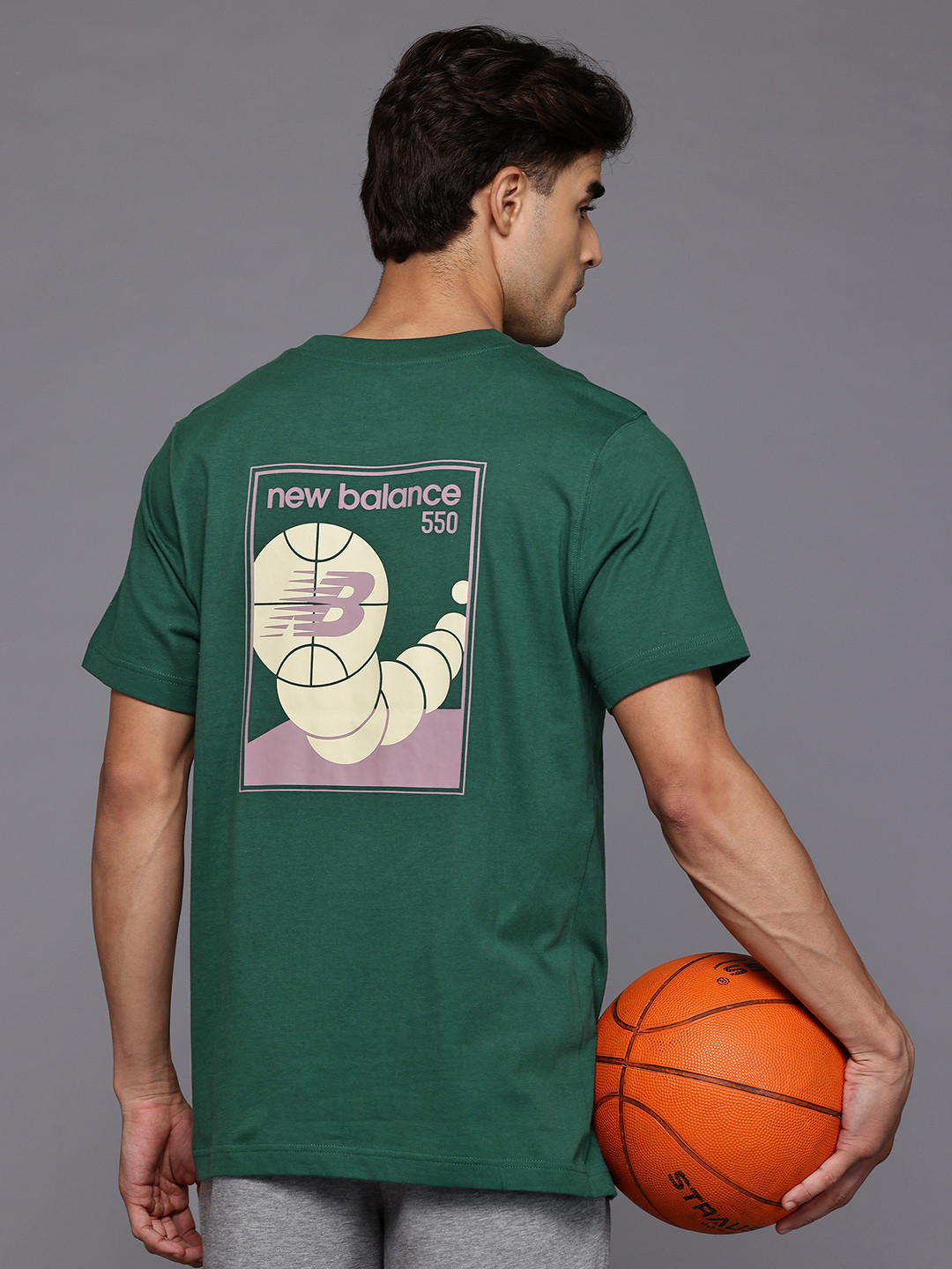 New Balance Brand Logo Printed Pure Cotton 550 Sports T-shirt