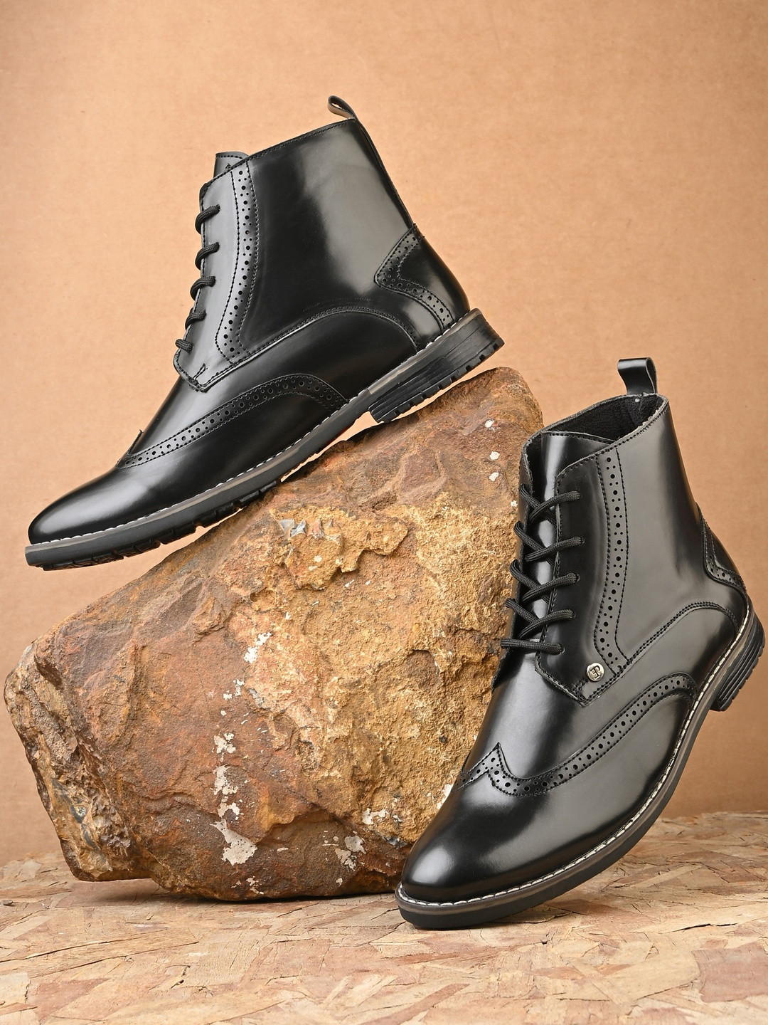 El Paso Men Black Faux Leather Premium Lightweight Comfort Shoes