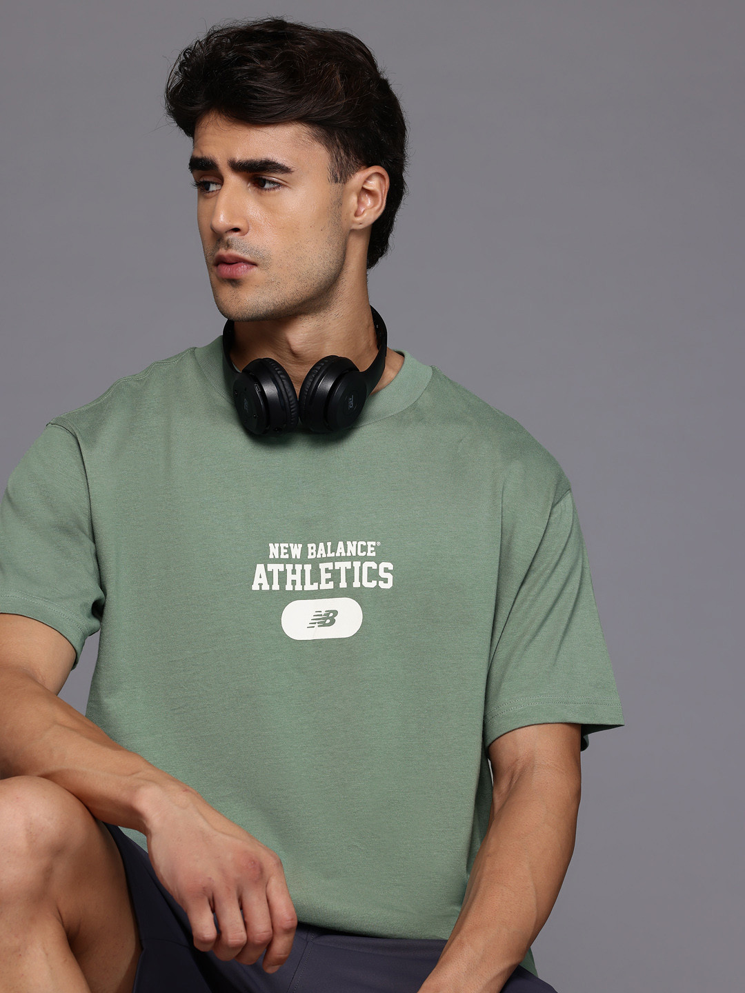 New Balance Heritage Graphic Brand Logo Printed Pure Cotton T-shirt