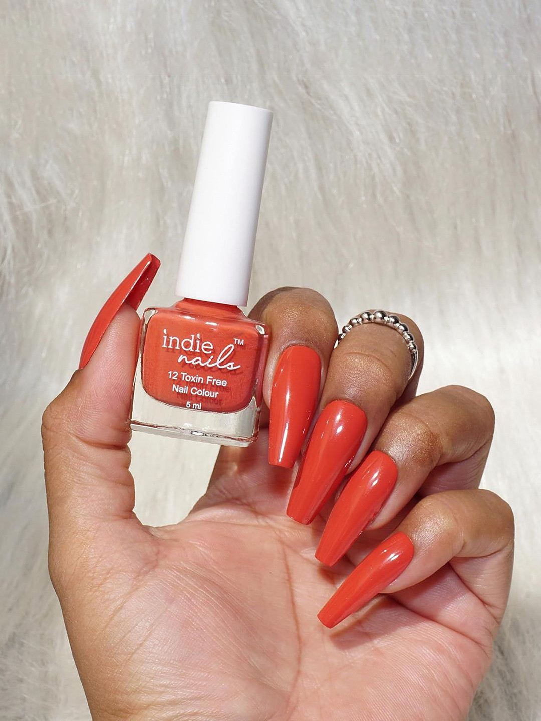 Indie Nails Sunset Orange Long-Lasting Quick Drying Vegan Nail Polish 5ml