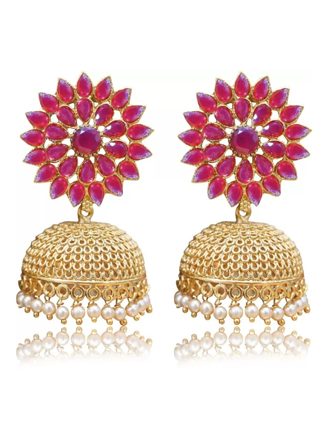 SHREE PURBJI ARTS Women Alloy Gold-Plated Contemporary Studs Earrings