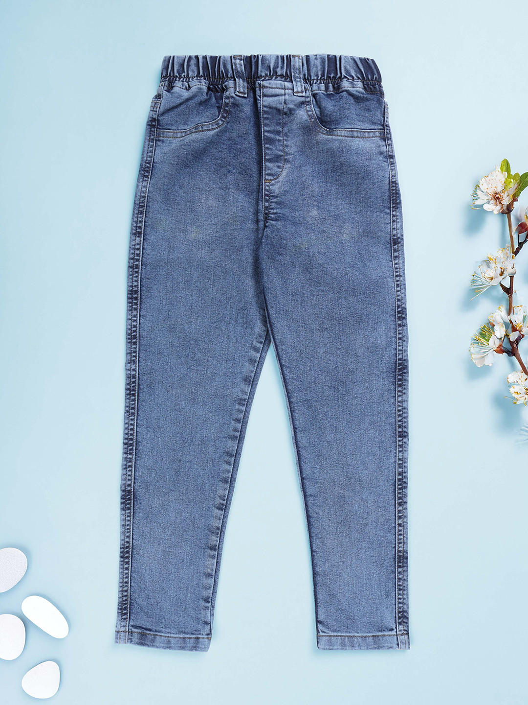 KiddoPanti Girls Regular Fit Stretch Denim Jeggings