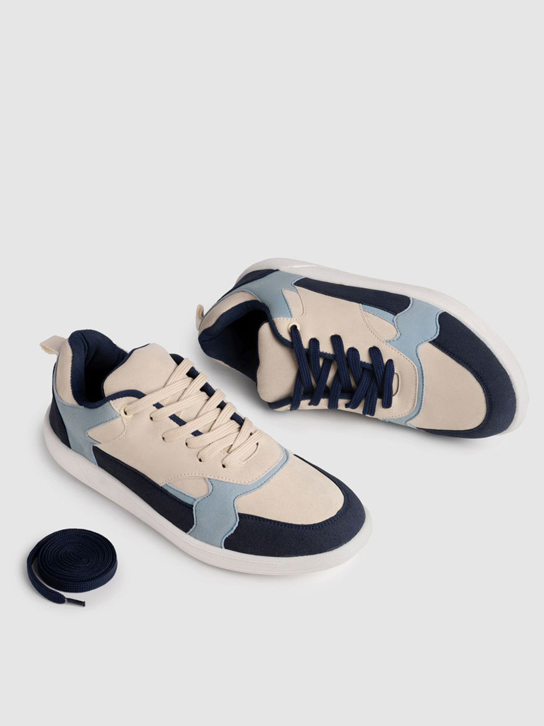 Ethik Men Ice Blue Round-Toe Casual Sneakers