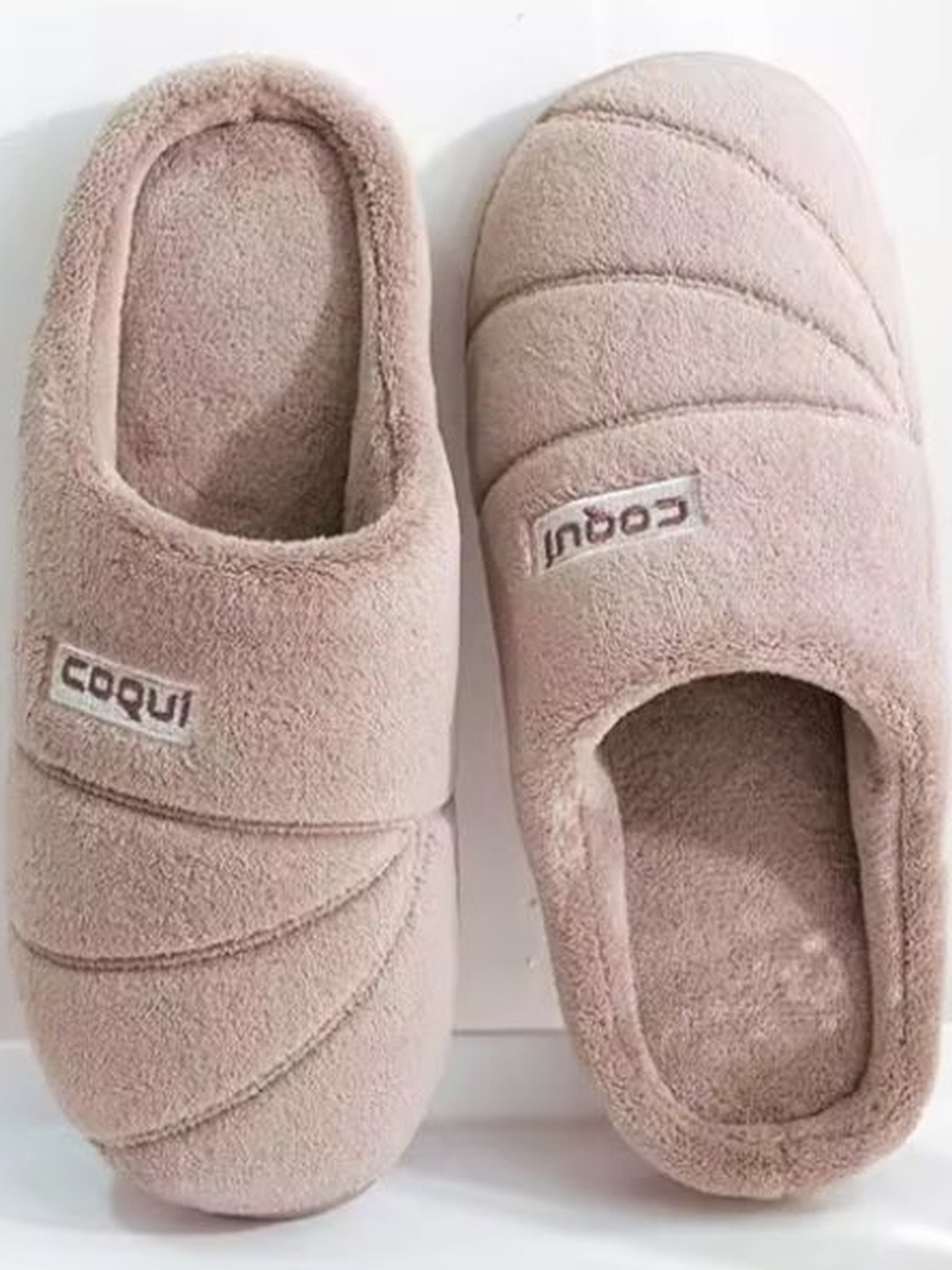 shoptegic Women Brown Fur Slip On Sliders