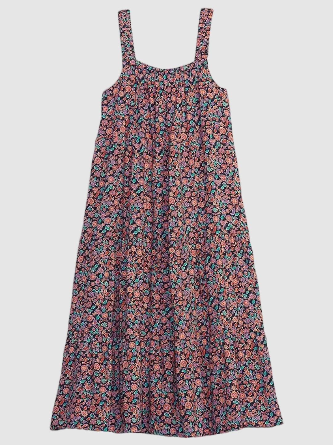 GAP Girls Floral Printed Pure Cotton Tiered Tank Dress