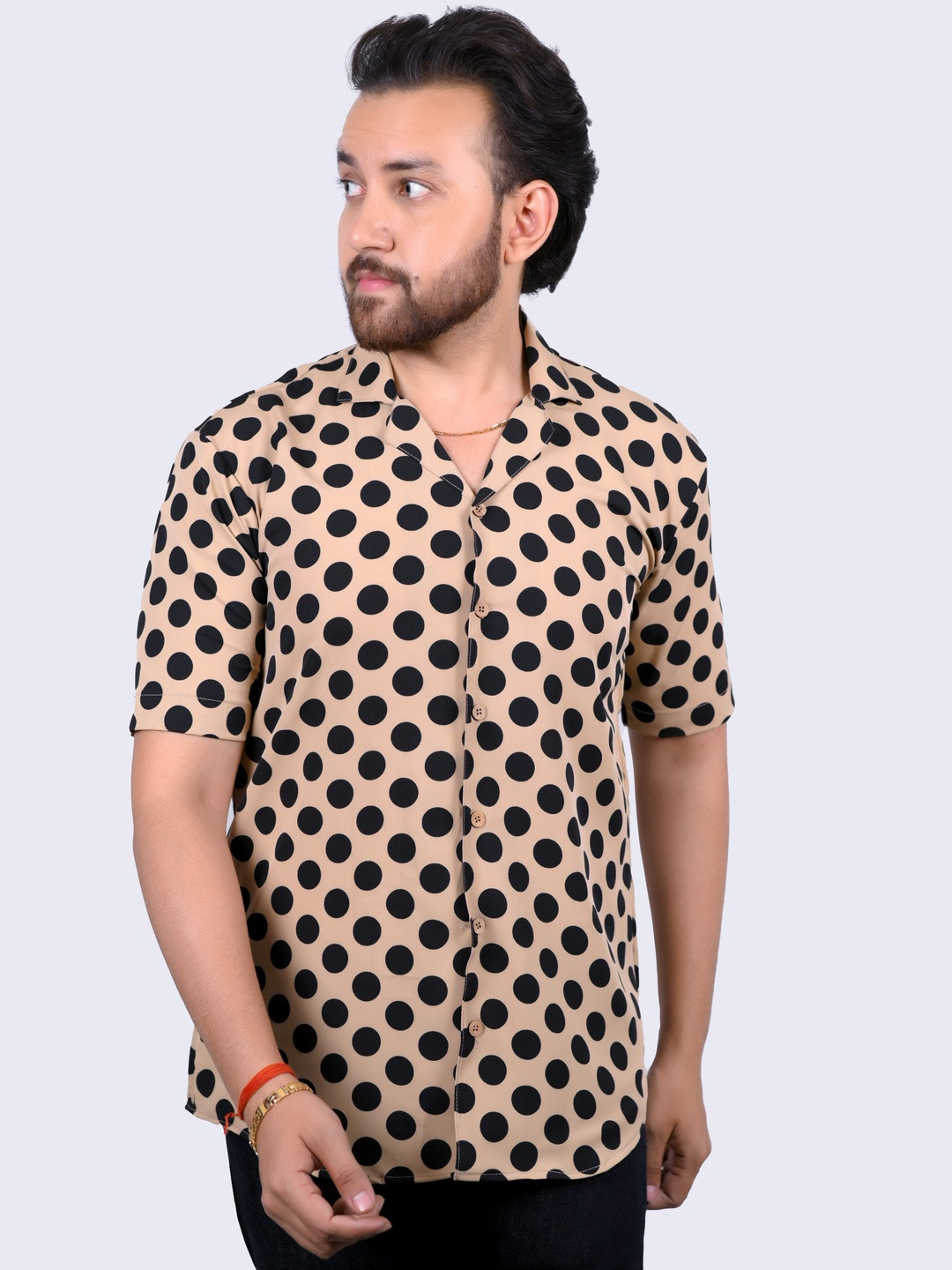 aruati Men Straight Polka Dot Printed Casual Shirt