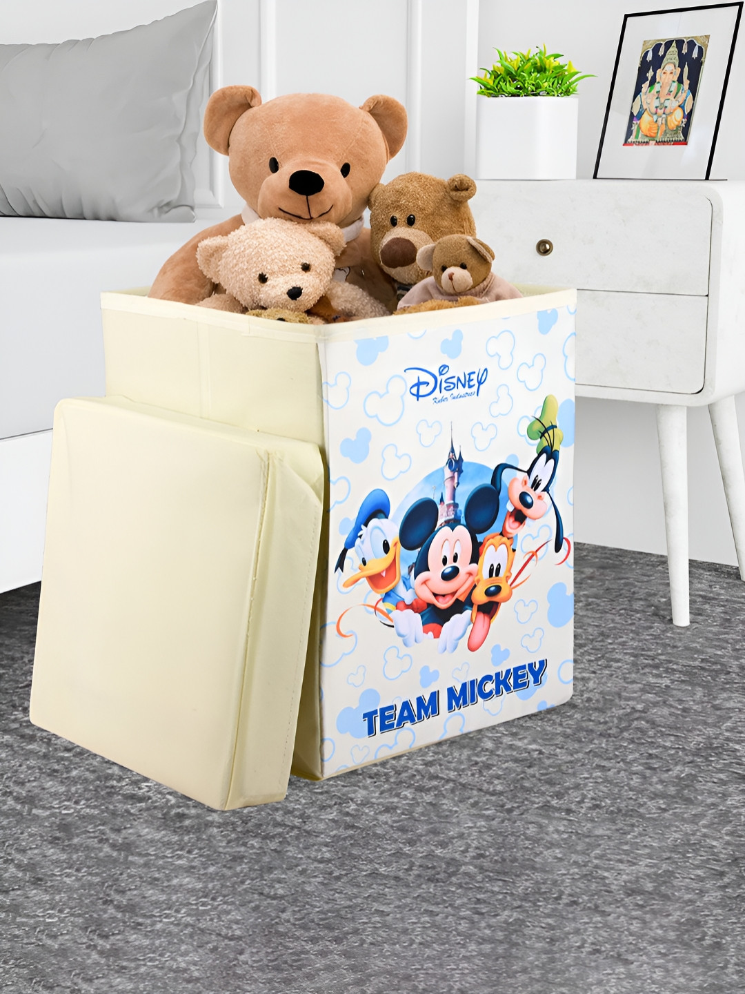 Aura Cream & White Disney Team Multi-Utility Organiser With Lid