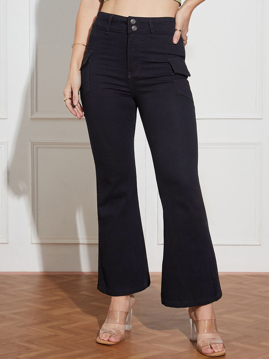 Miss Chase Women Laughed High-Rise Light Fade Bootcut Jeans