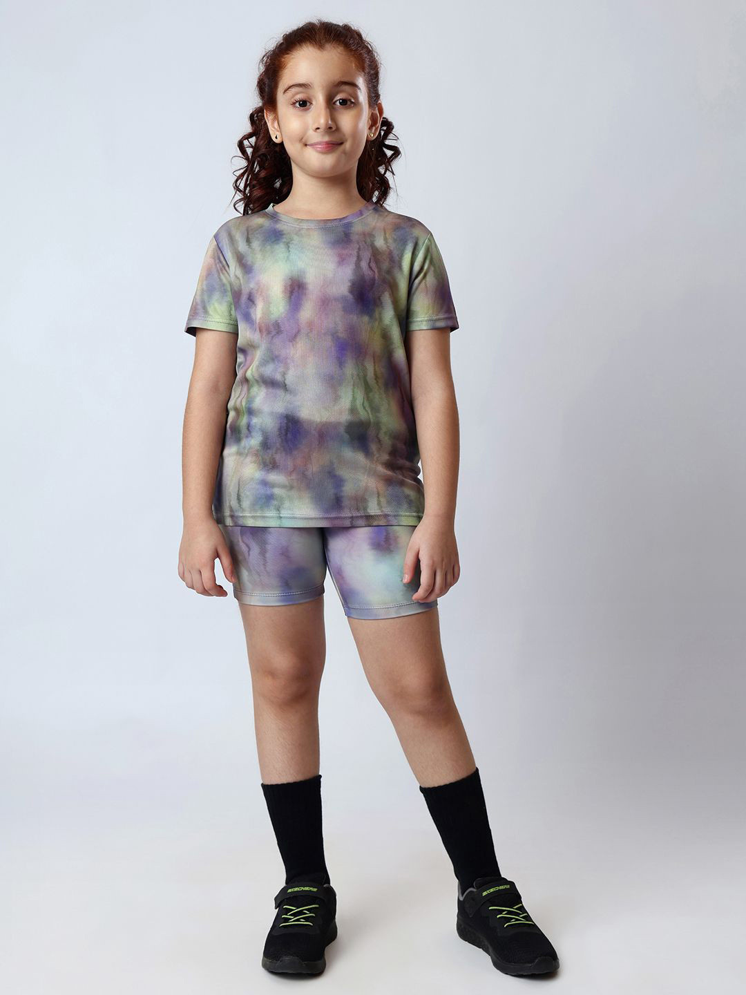 UMILDO Girls Printed Short Sleeves T-shirt With Shorts