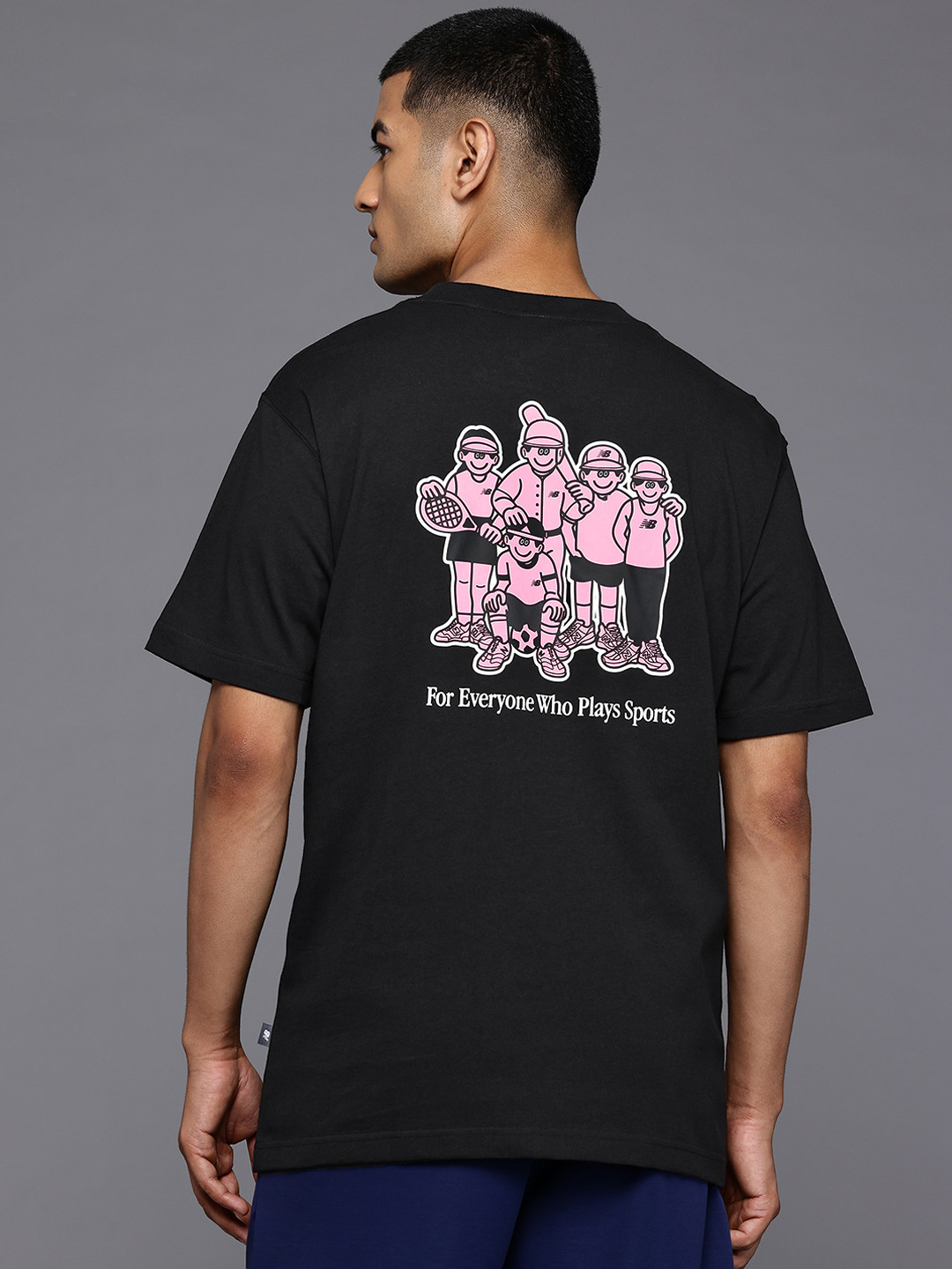 New Balance X Face Oka Sport Printed Drop-Shoulder Sleeves Pure Cotton T-shirt