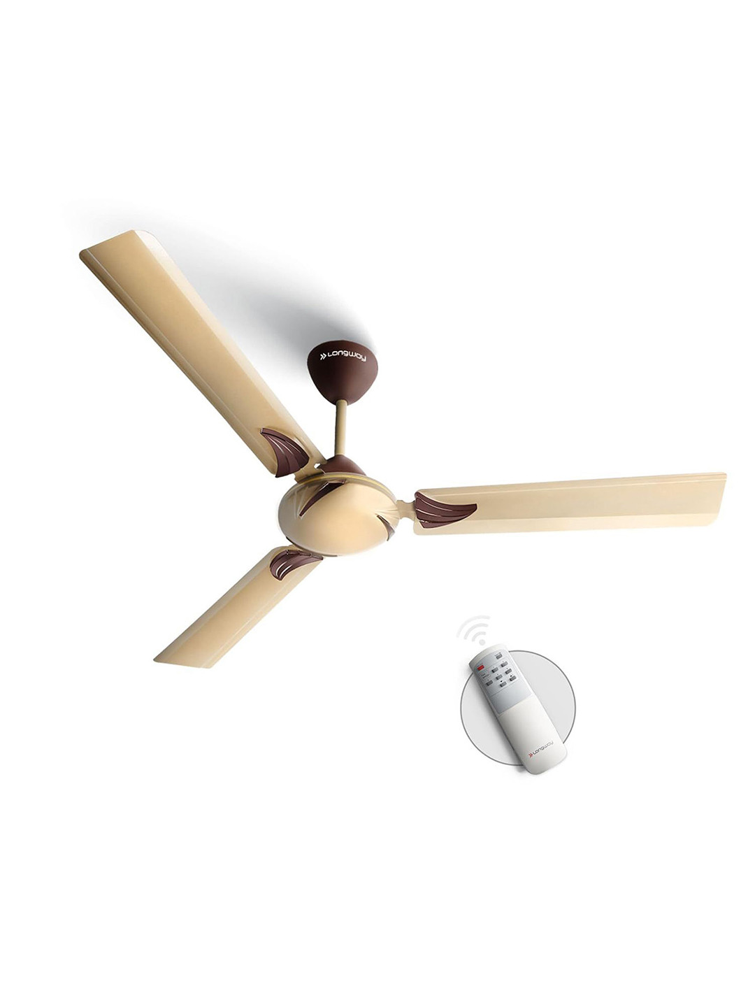 Longway Golden Creta P1 1200 mm Remote Controlled 3 Blade Ceiling Fan With Remote Control