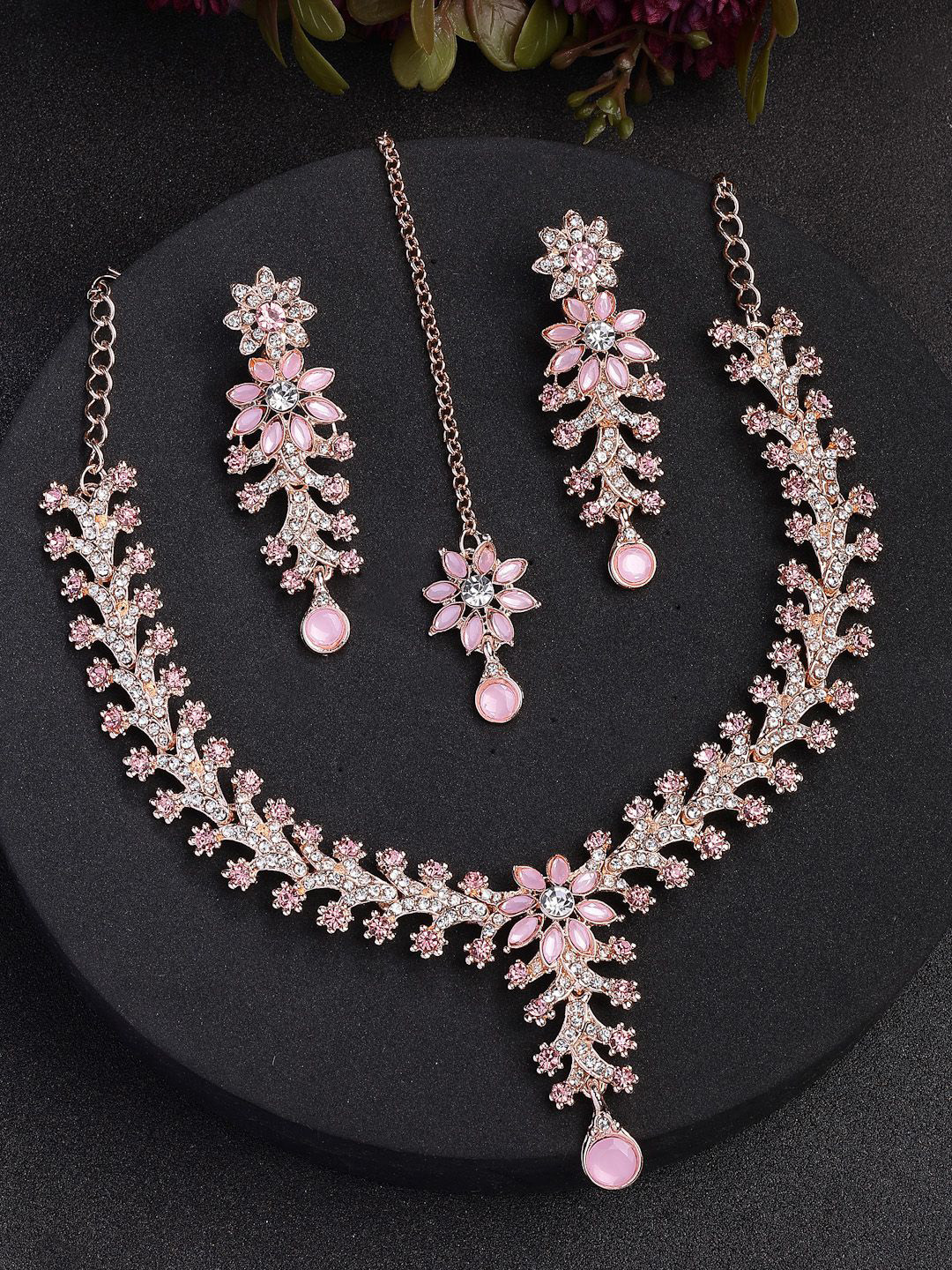 Sukkhi Gold Plated American Diamond Studded Jewellery Set