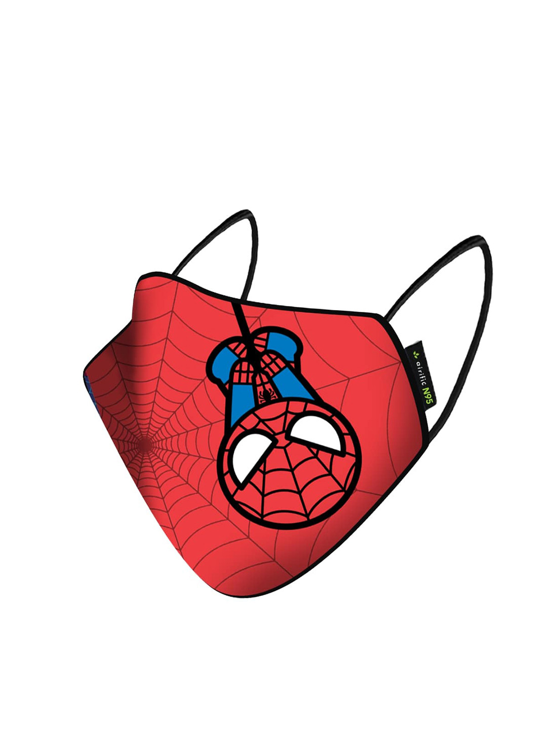 Airific Unisex Red & Blue Spiderman Printed 3-Ply Reusable Cloth Mask