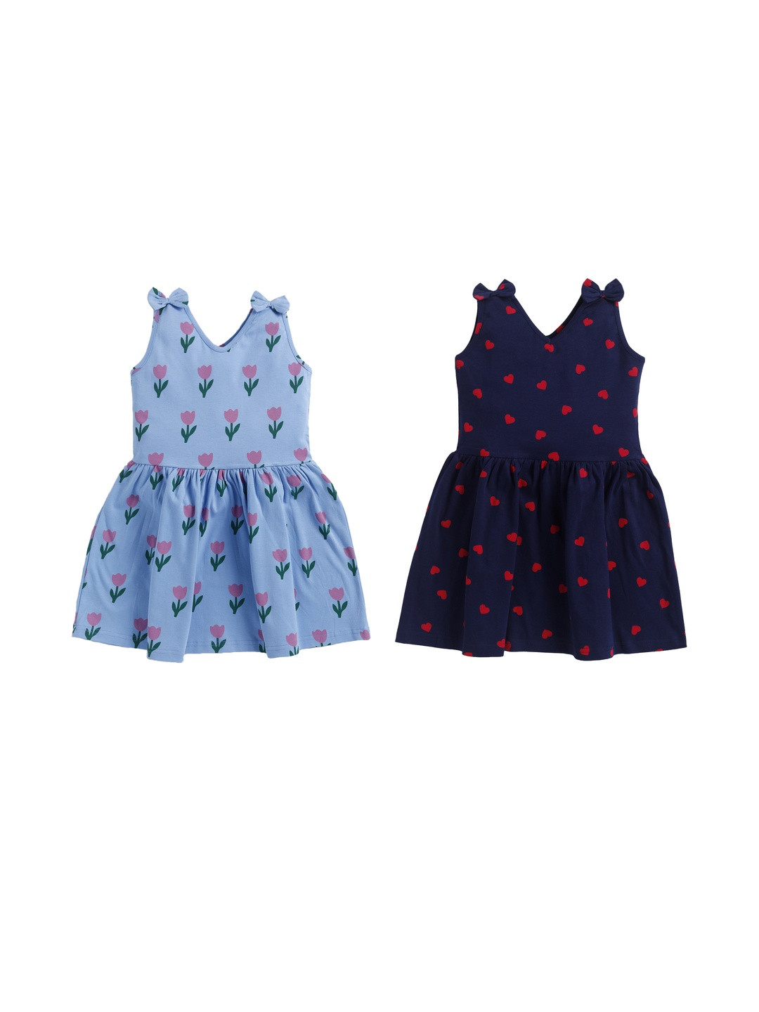 THE COTTON BABY Pack Of 2 Cotton Dress With Panty