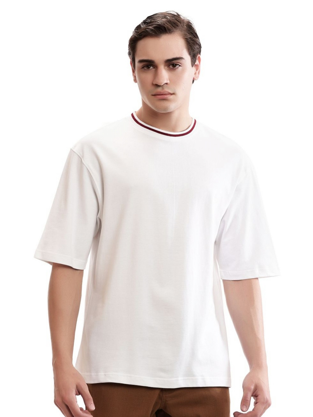 7 Cavalry Round Neck Drop-Shoulder Sleeves Cotton T-shirt