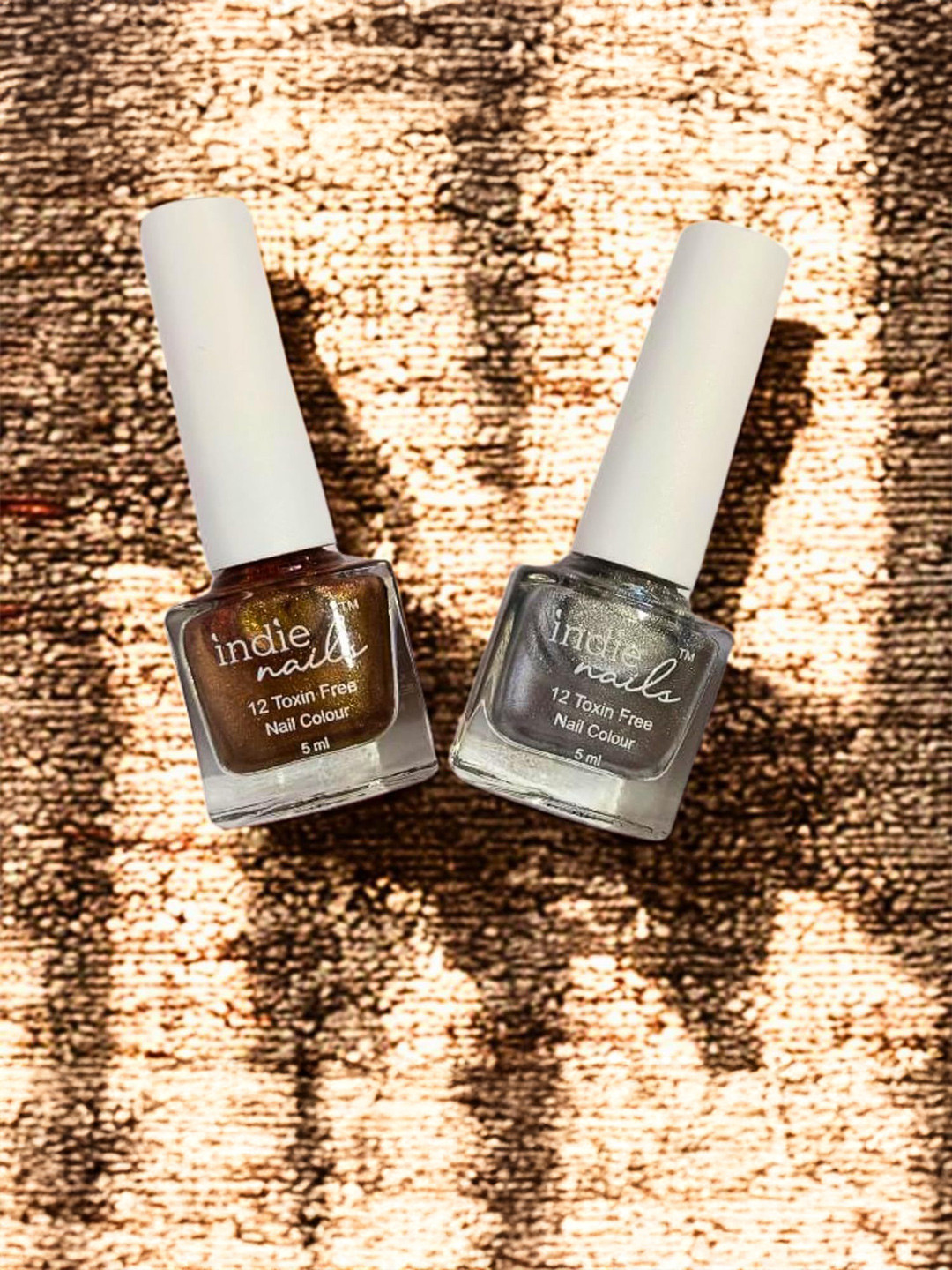Indie Nails Set of 2 Silver & Gold shades Nail Polish