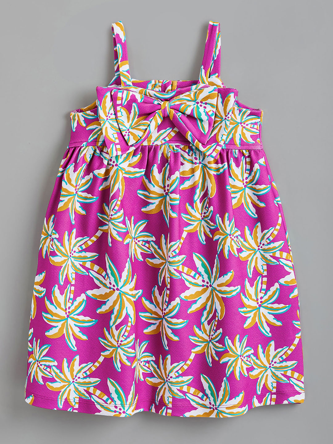 Hopscotch Girls Pink Tropical Print Sleeveless Casual Dress