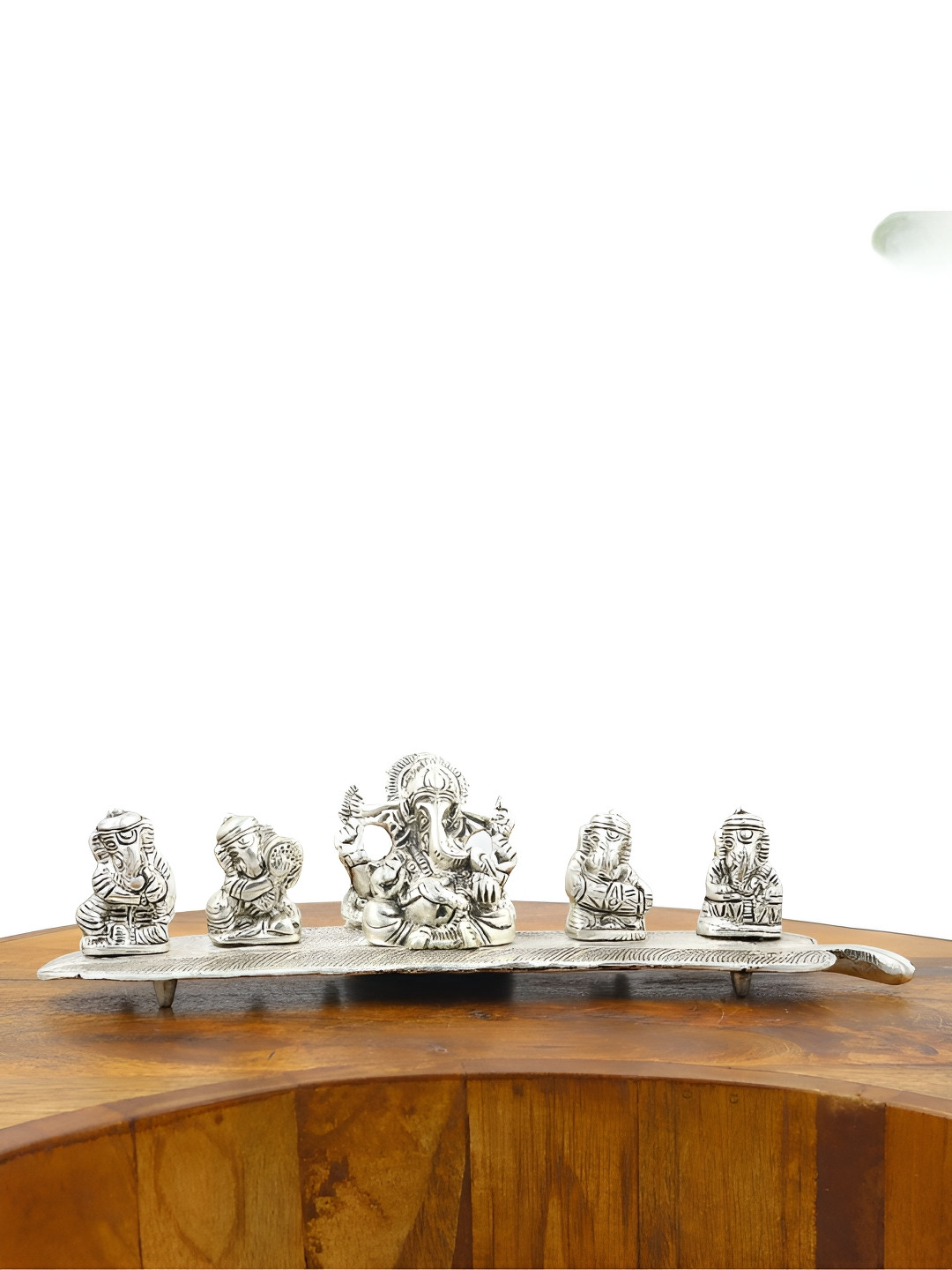 INTERNATIONAL GIFT Musical Ganesha Silver-Toned Religious Idol Showpiece