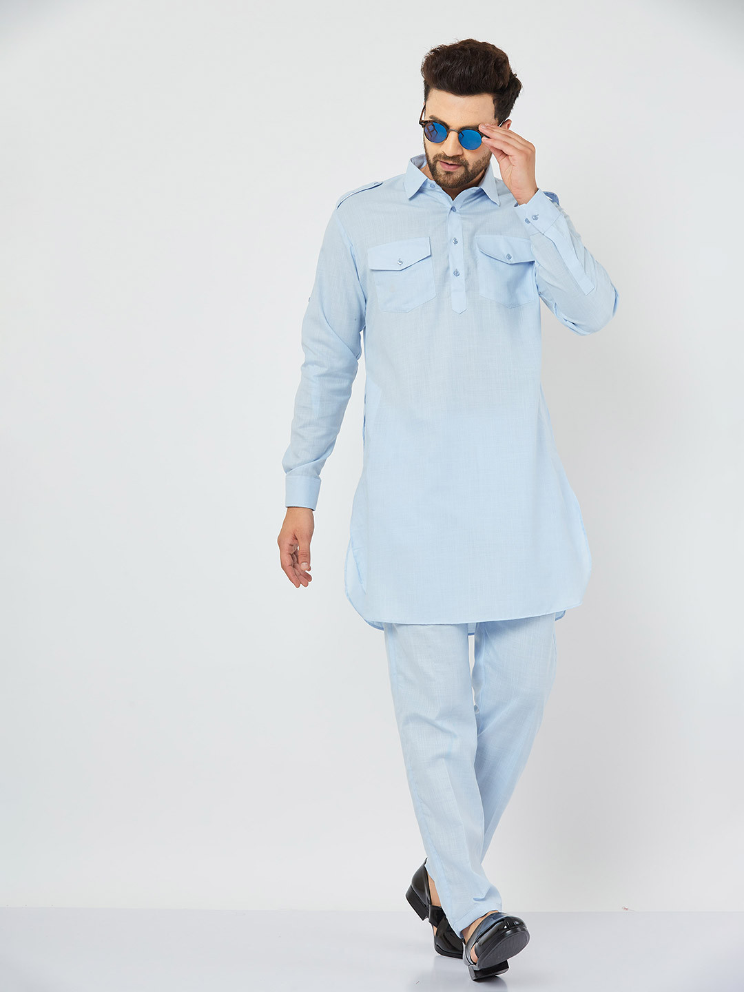 Armaan Ethnic Men Regular Pathani Above Knee Kurta Set