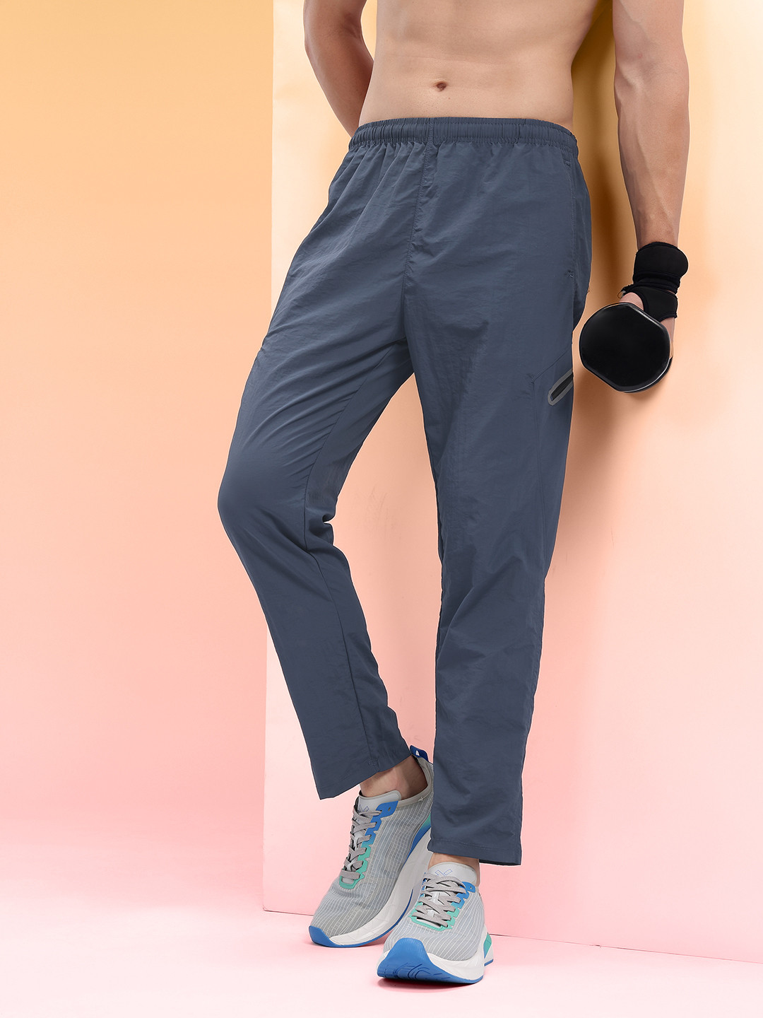 HRX by Hrithik Roshan Men Reflective Elements Mid-Rise Running Track Pants