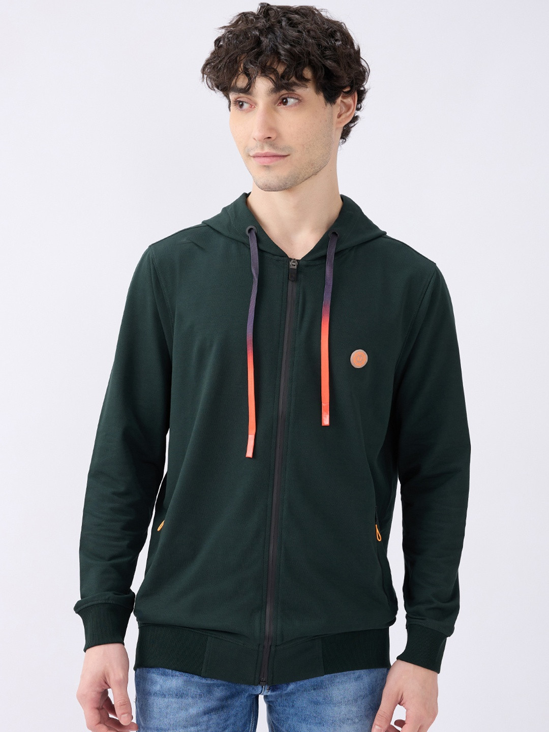 SPYKAR Men Bottle Green Cotton Regular Fit Casual Sweatshirts