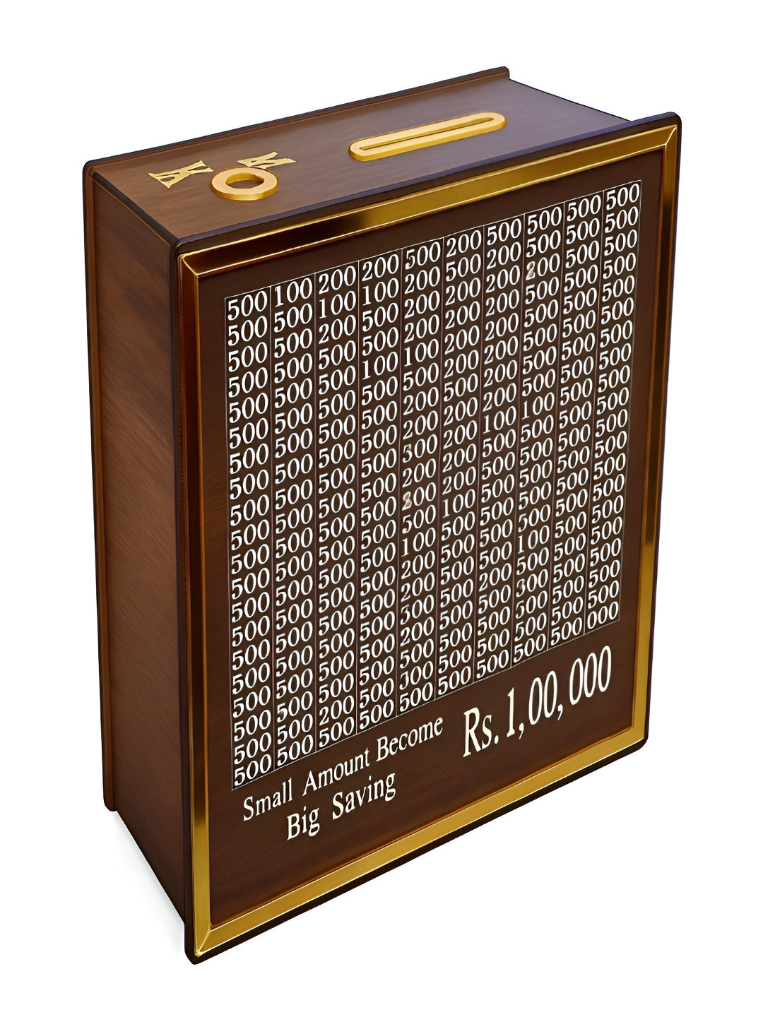 DALUCI Brown Wooden Money Saving Box Showpiece